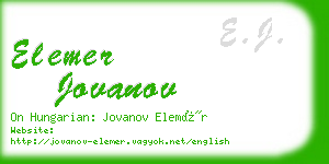 elemer jovanov business card